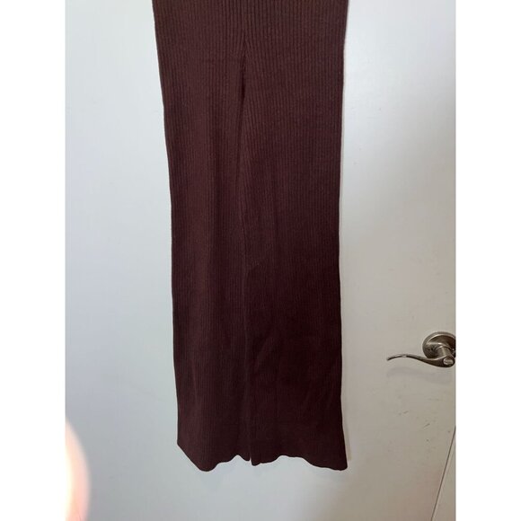 Meshki Womens High Waist Hazelnut  Ribbed Knit Flares Pants M Medium - Picture 4 of 9